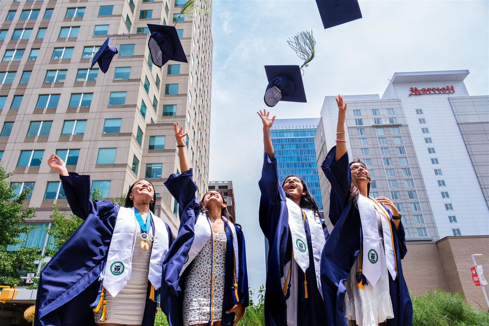 Throwing graduation caps