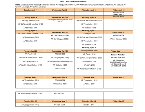 AP Exam Review Session, link below image