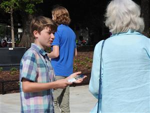 NJHS Greeter at Moore Square Park 