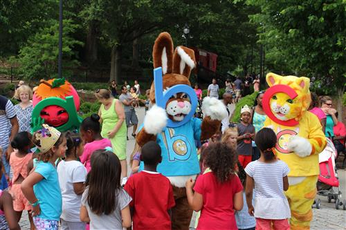 Letterland live characters in Pullen Park