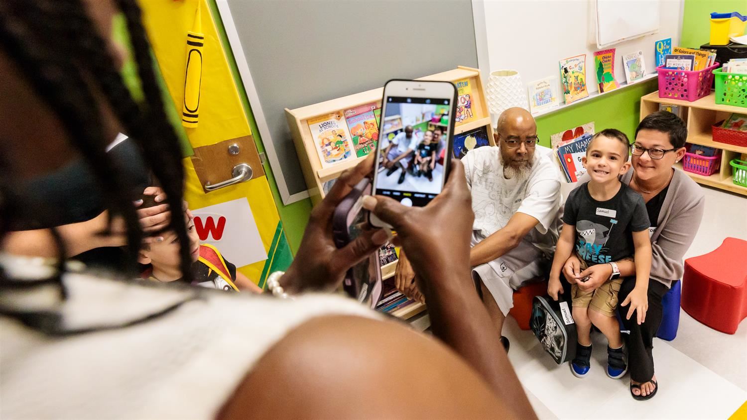 parents visit their child's school