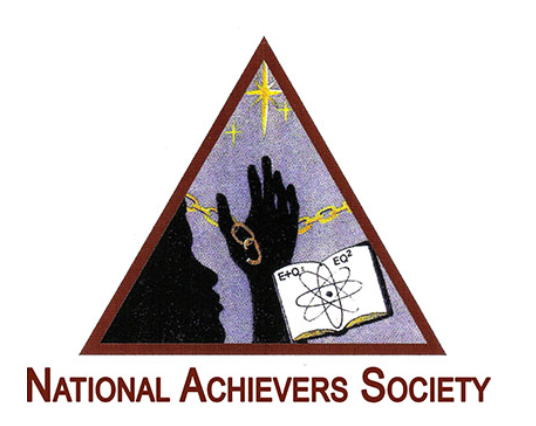 NAS logo - A triangle with child's silhouette and a book