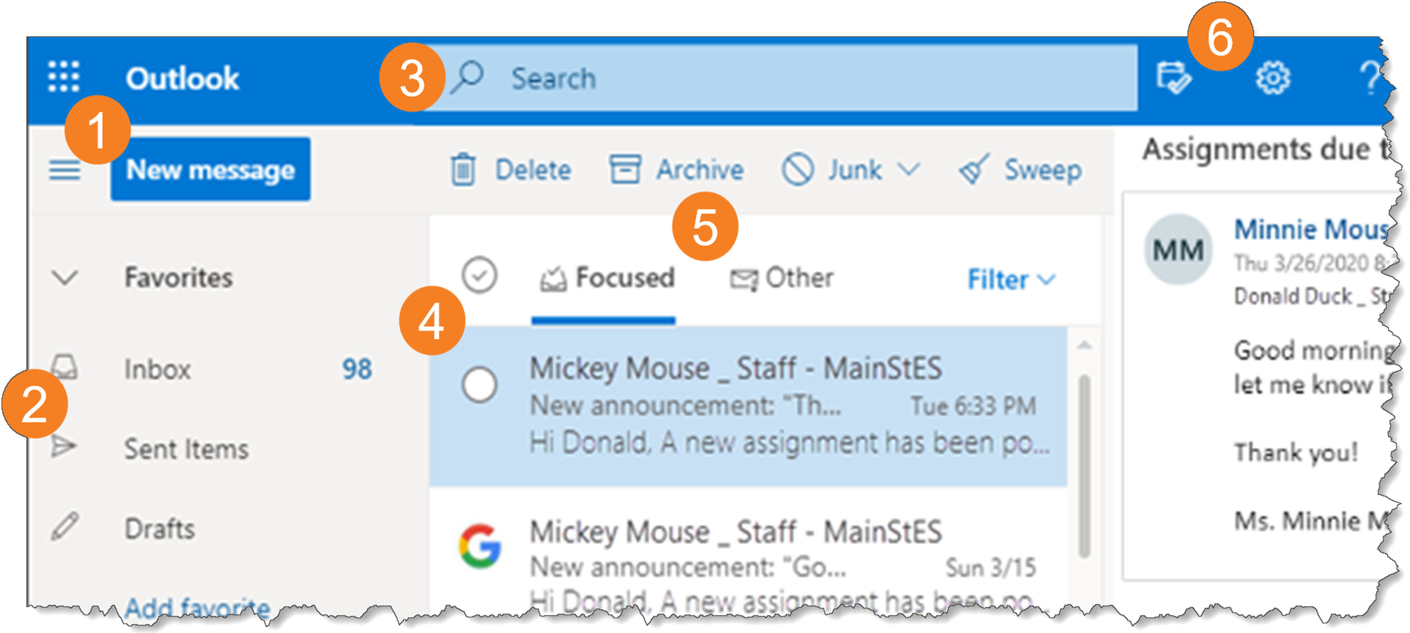 screenshot illustrating the Inbox Overview 