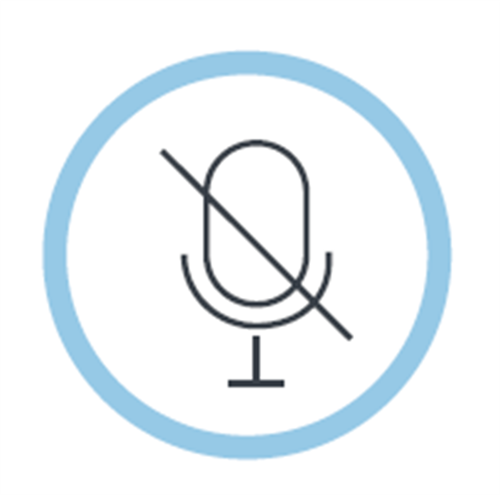 mute mic image surrounded by a circle 