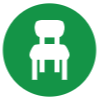 chair in green circle symbol