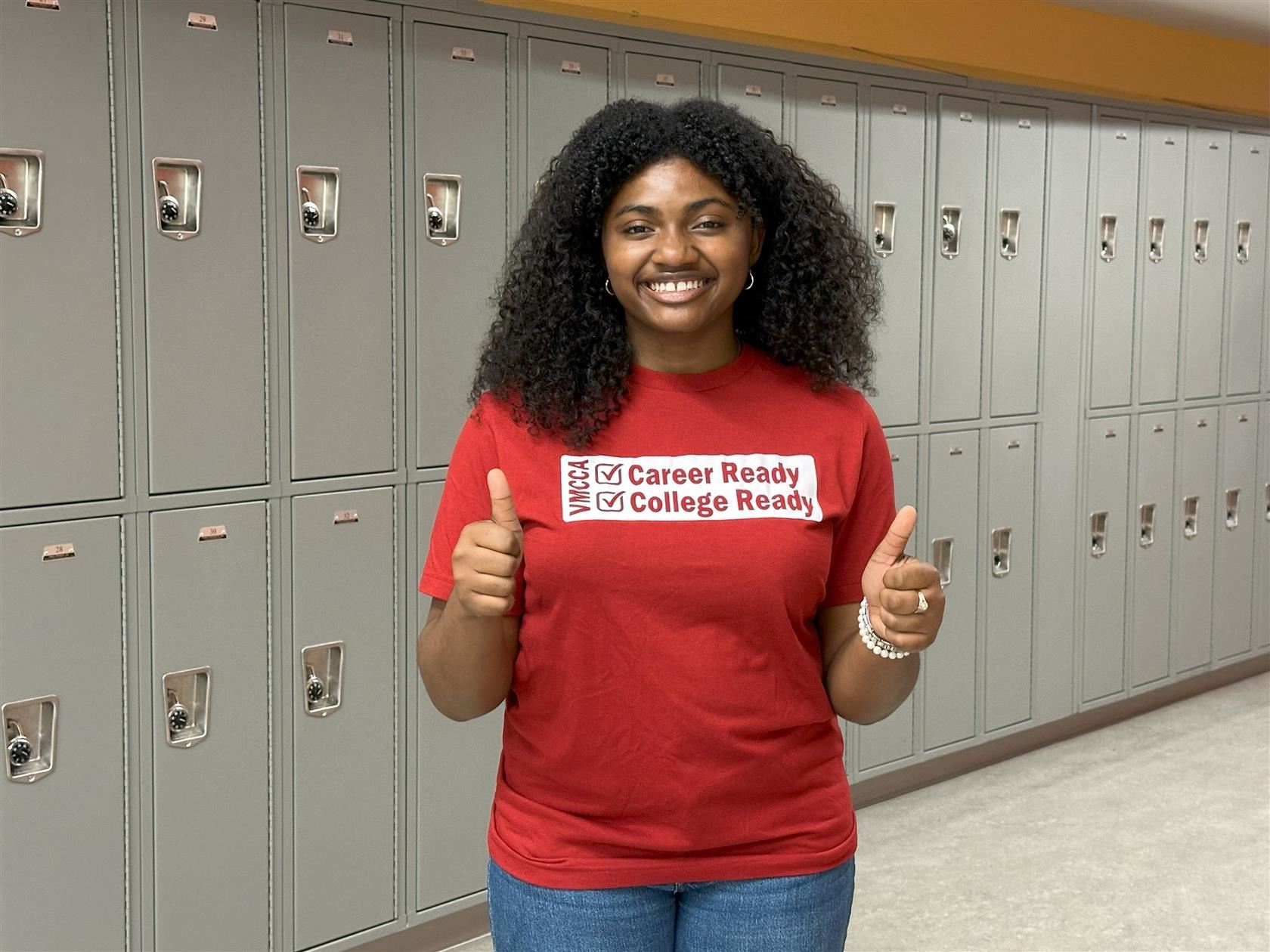 Student giving thumbs up