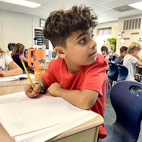  student in classroom