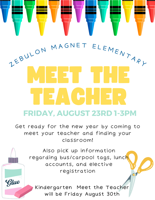  Meet The Teacher - Aug 23rd 1-3pm