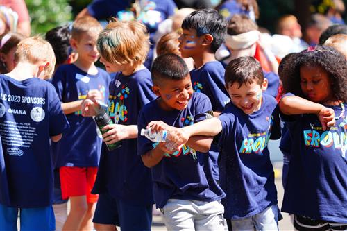 Students playing outside