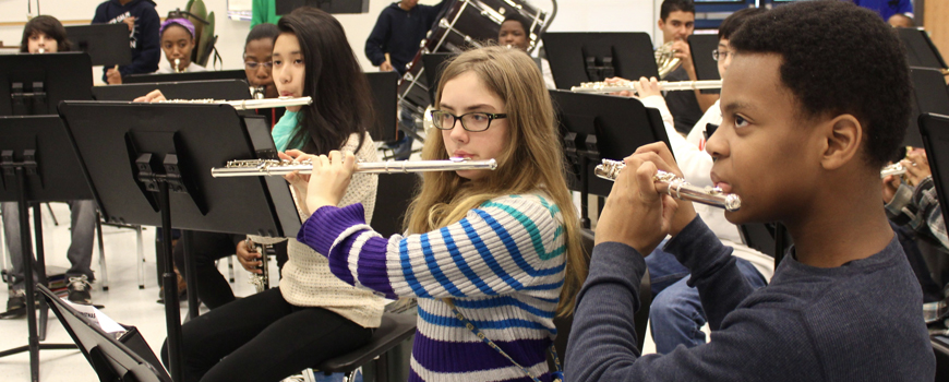 Image of middle school musicians