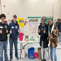 Students presenting for a health fair at Poe Elementary 