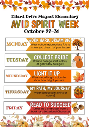  AVID Spirit Week- Oct. 27- Oct. 31