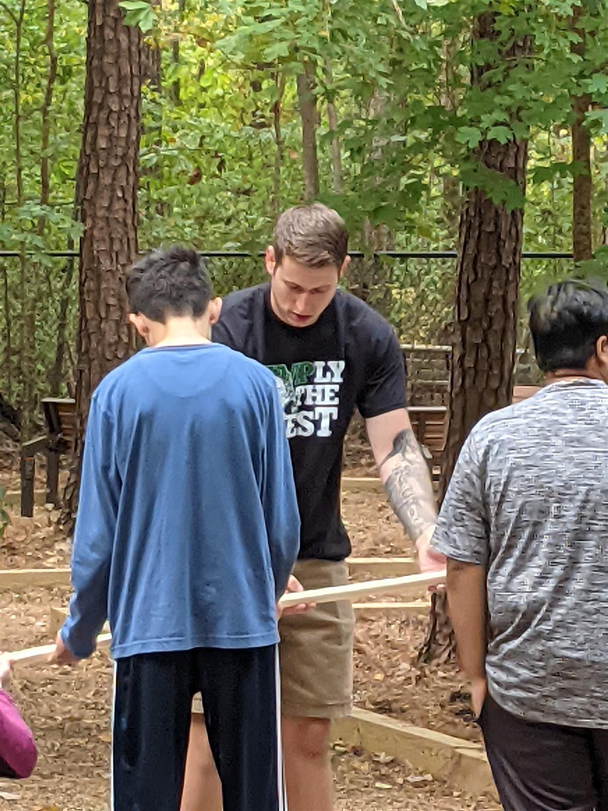 Mr. McLellan Helping with the Challenge Course